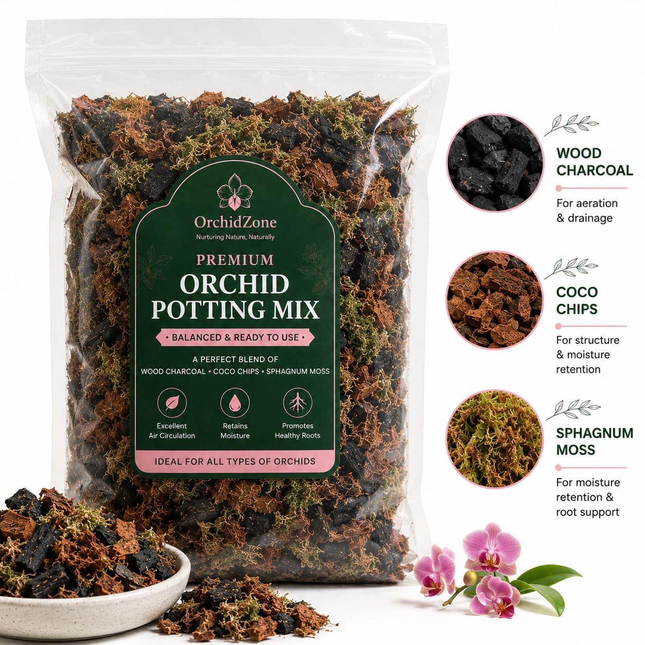 Premium orchid potting mixes