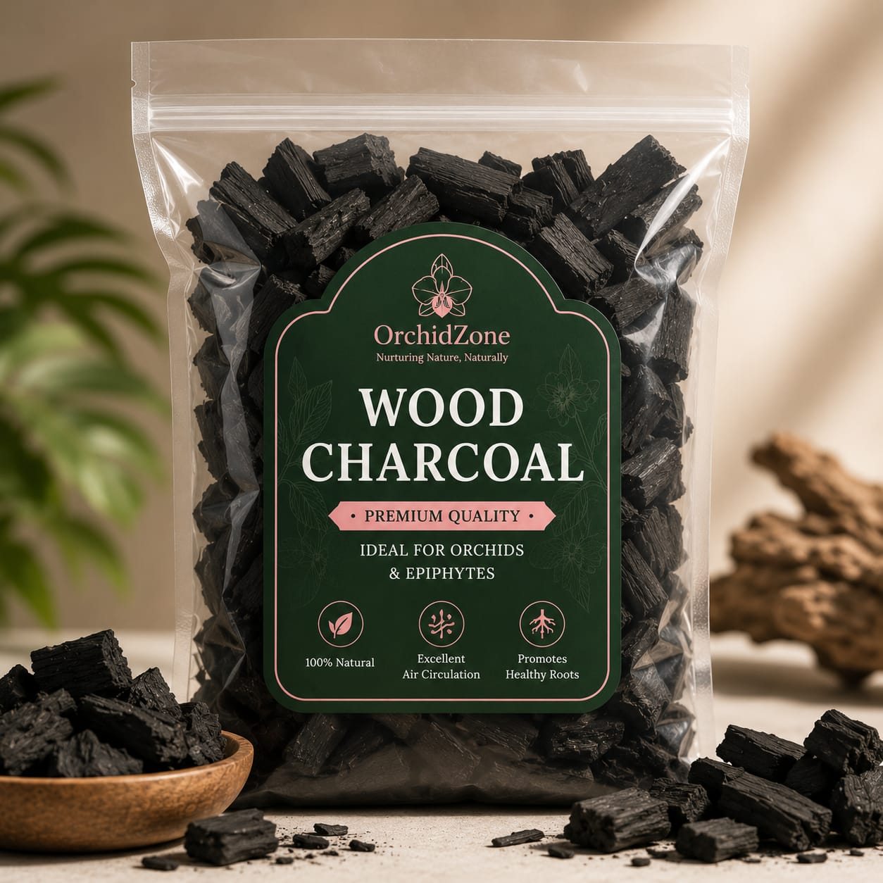 Wood Charcola Premium Growing Media for Orchids &amp; Indoor Plants