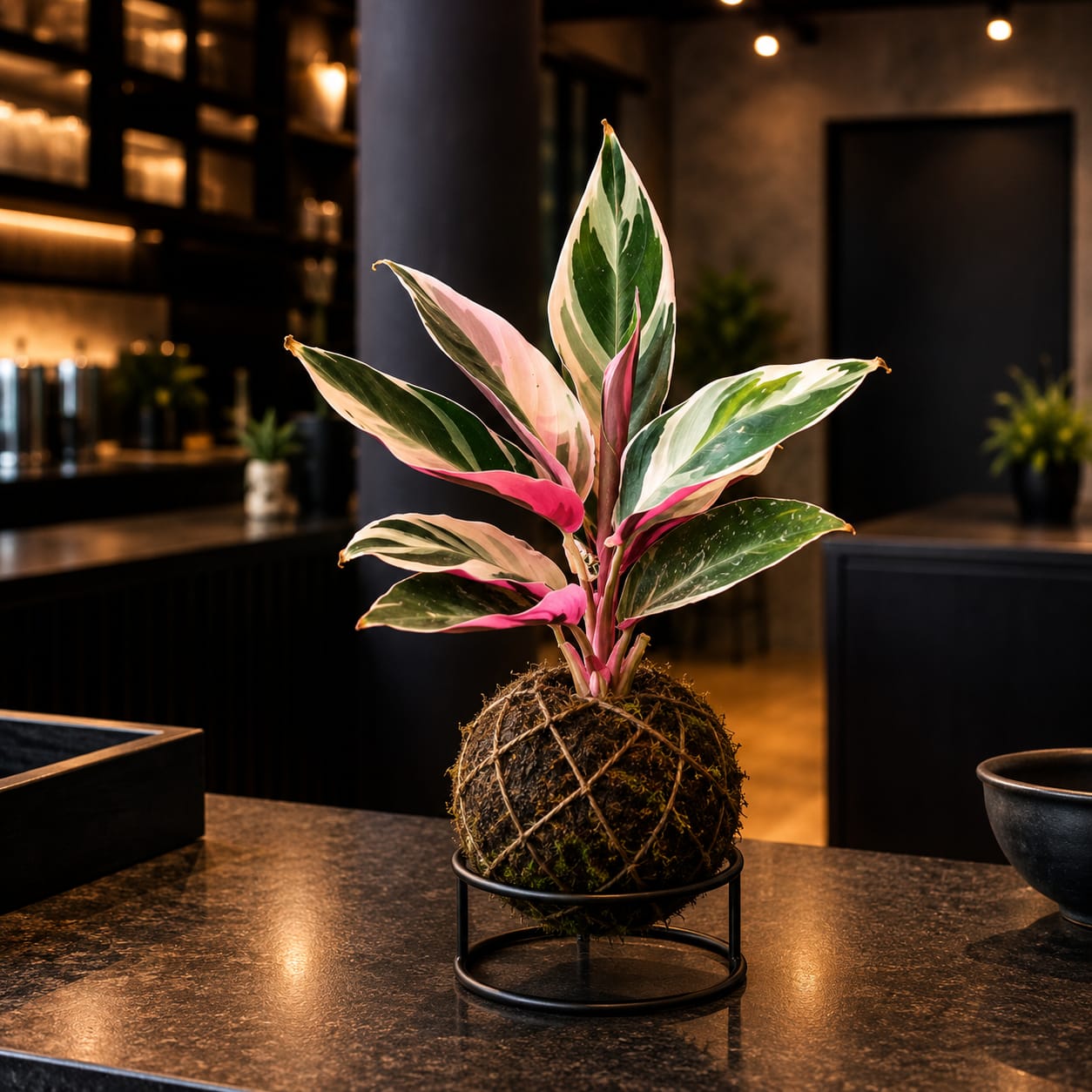 Kokedama Calathea Triostar Indoor Plant,
