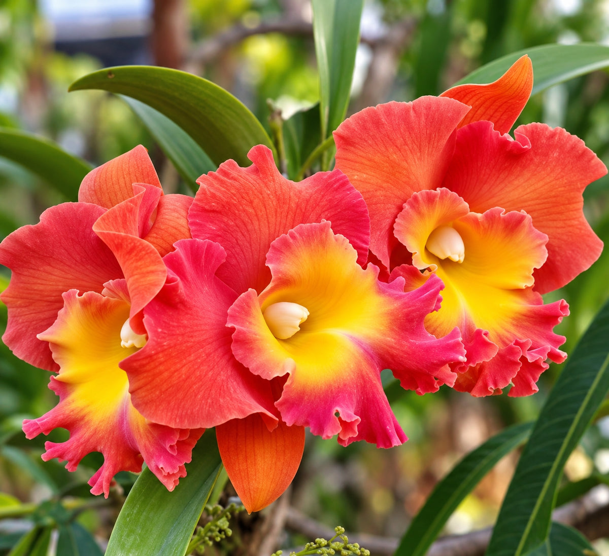 Catteliya Star Of Siam Medium Orchid Plant -With Terracota Pot
