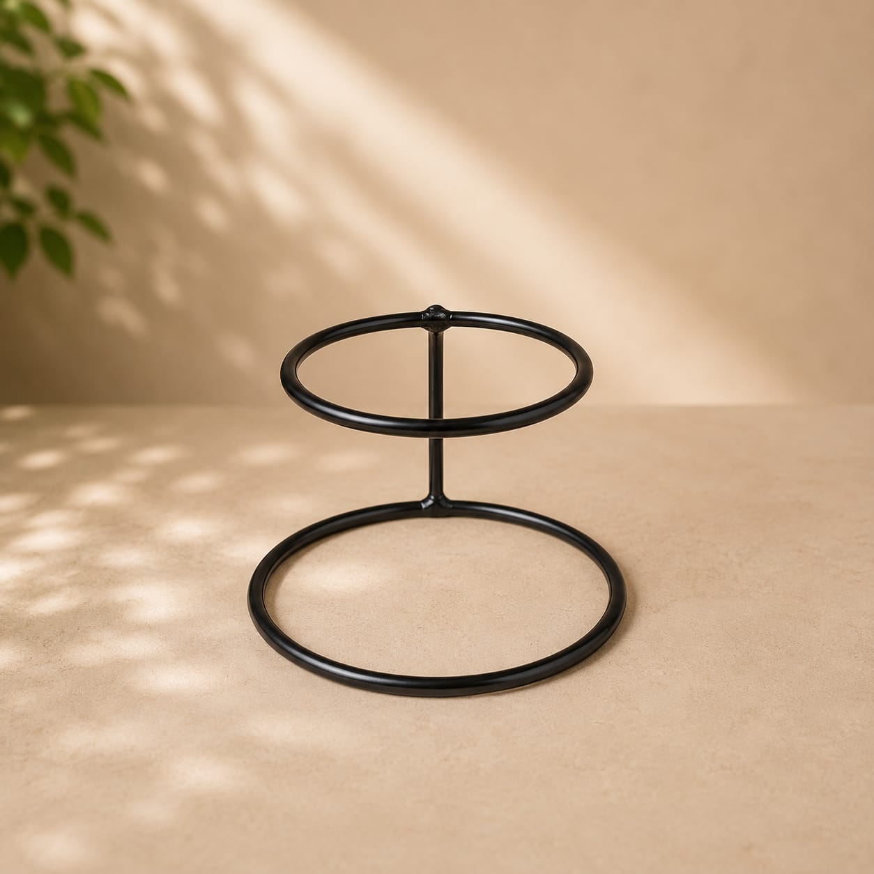 OrchidZone Kokedama Orbit Stand – Black Metal Stand for Kokedama Plants