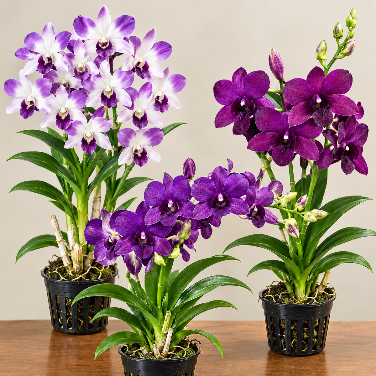 Dendrobium Hybrid Orchid 3 Plants Combo