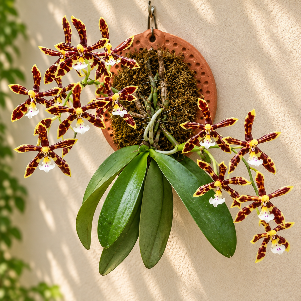 Phalaenopsis Mannii Species Orchid | Premium Terracotta Plate Mounted Orchid