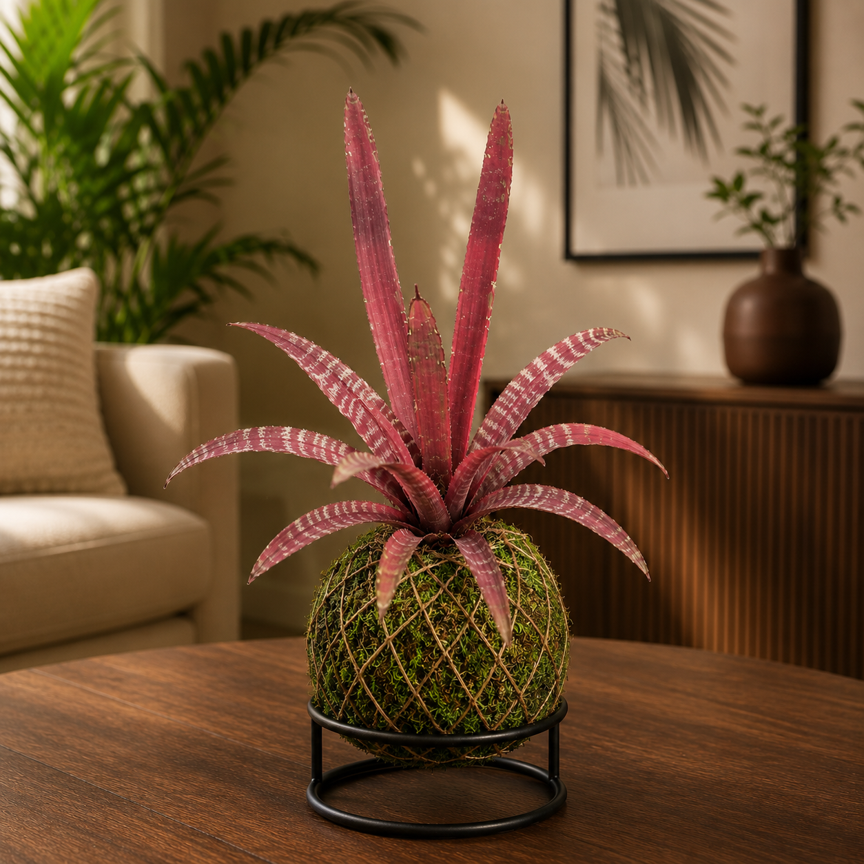 Kokedama Cryptanthus Crazy Moon Plant